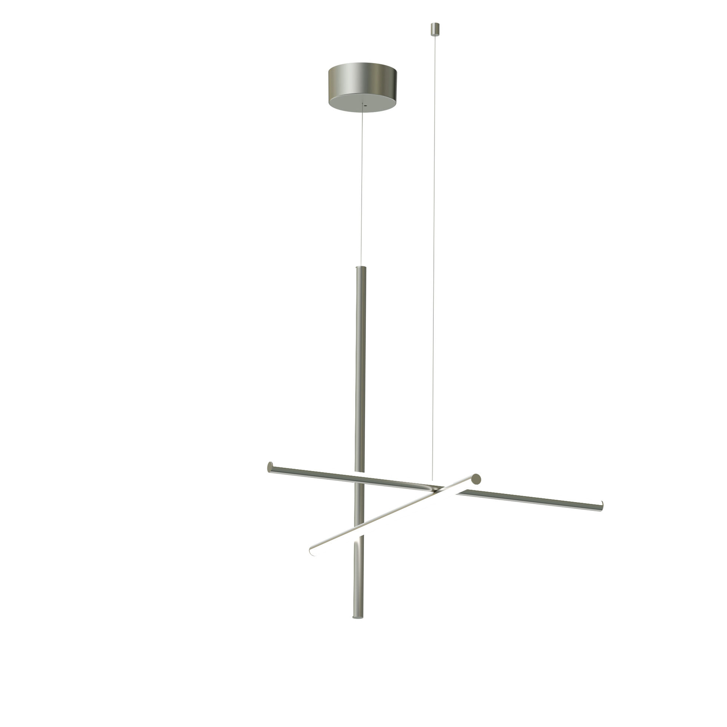 Flos Grau/Silber - Pendelleuchte Coordinates - Metall - Extrudiertes Aluminium - Designer Michael Anastassiades
