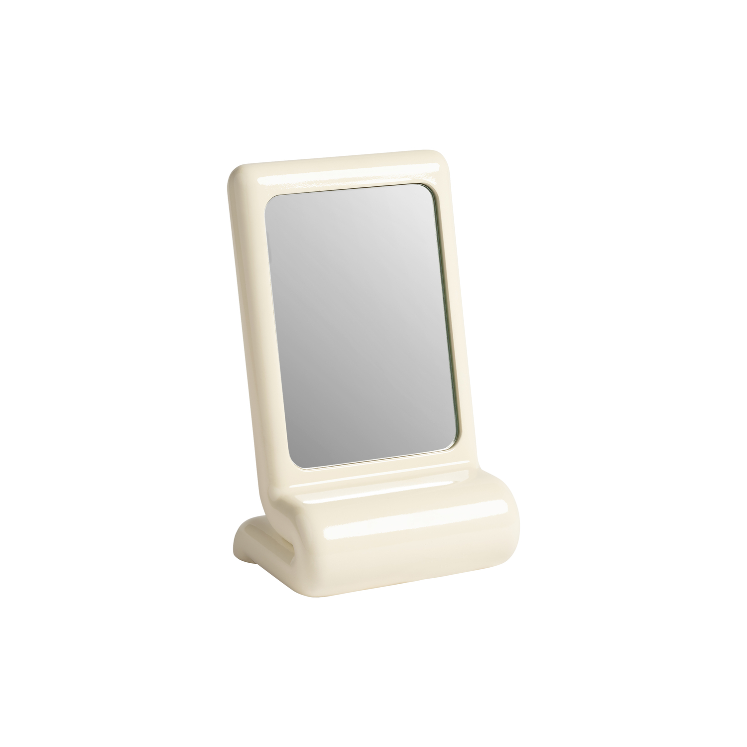 Klevering White & - Free Standing Mirror Vanity - Polyresin