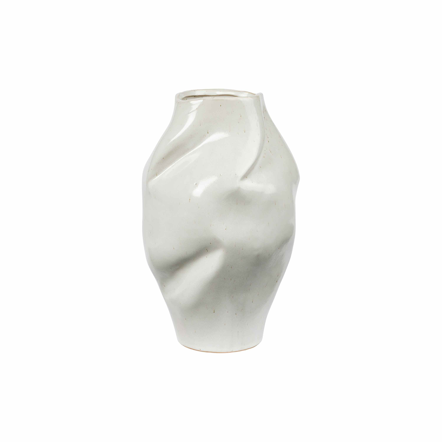 Broste Copenhagen White - Vase Susie - Enamelled Sandstone