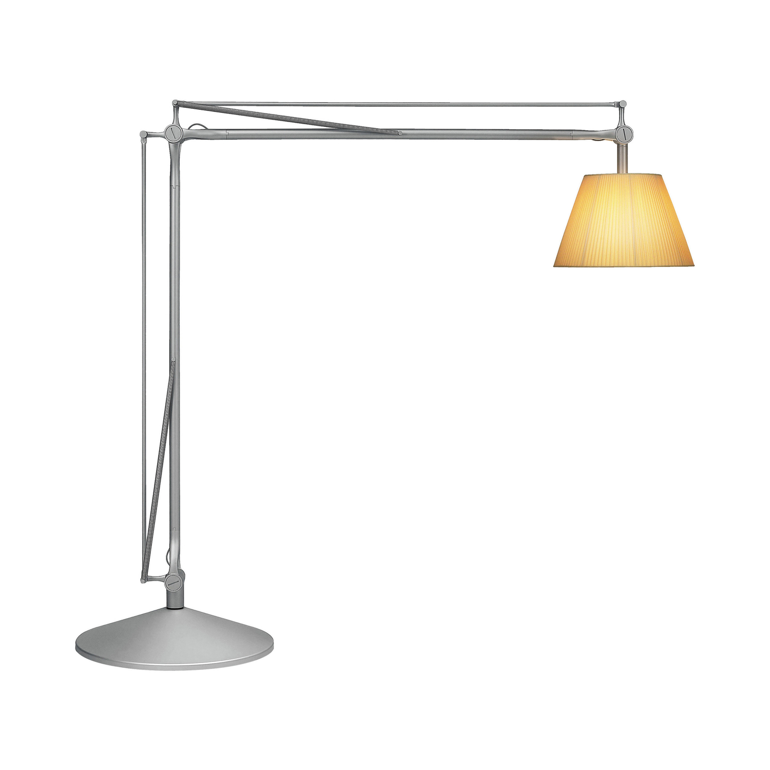 Flos - Lampadaire Superarchimoon - Gris - Tissu - Designer Philippe Starck