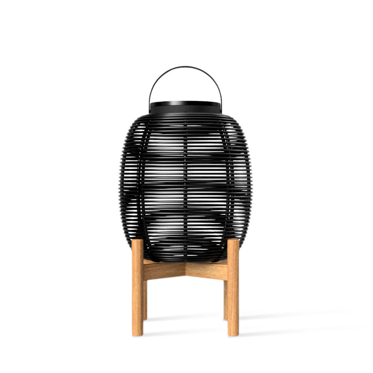 Vincent Sheppard - Lampe solaire d'extérieur Tika - Noir - Osier polyéthylène