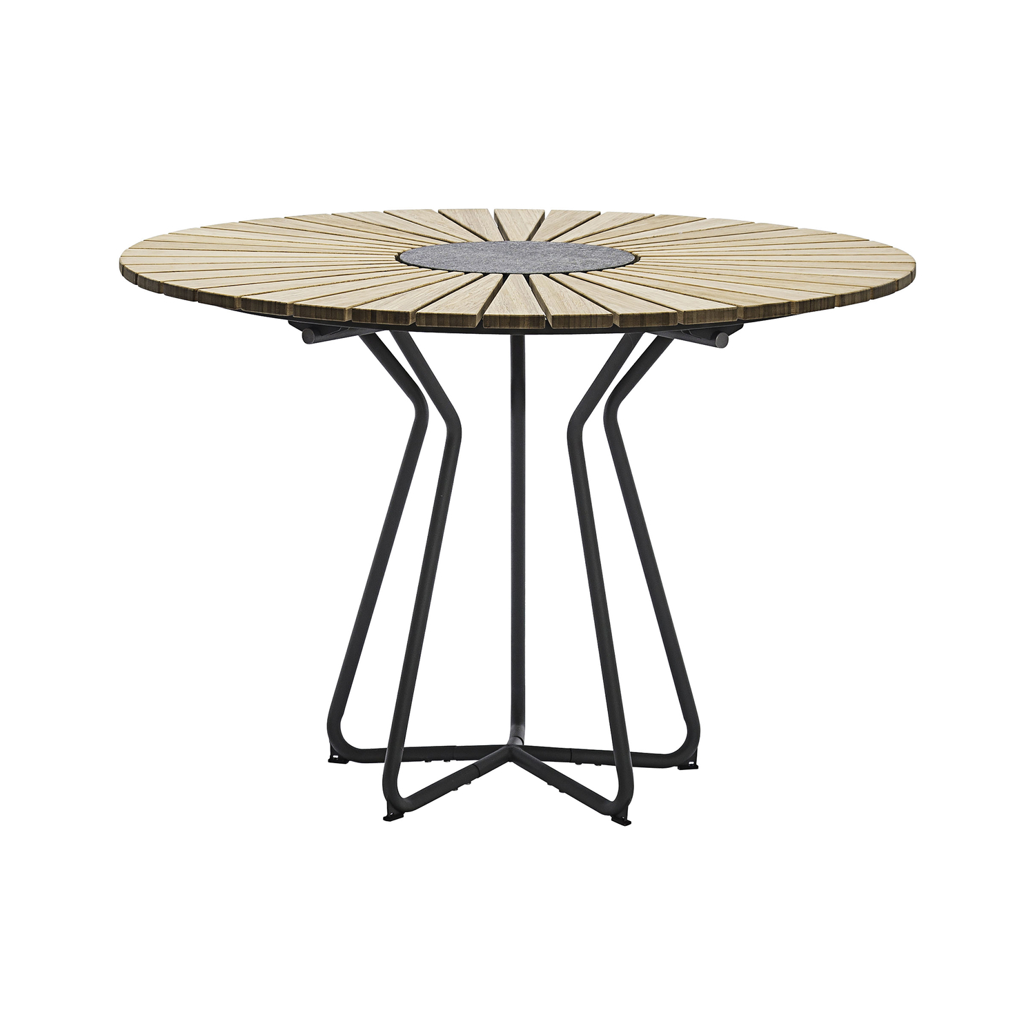 Houe Gray - Round Table Circle - Natural Wood - Epoxy Lacquered Metal - Designer Henrik Pedersen