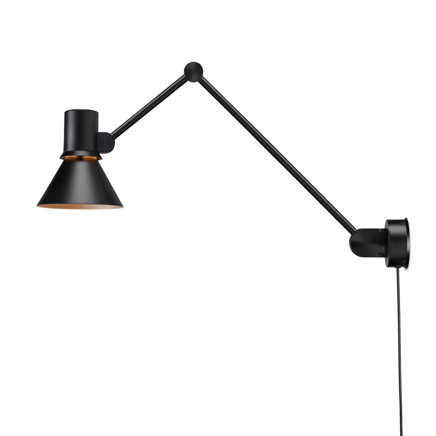 Anglepoise Light/Black - Wall With Plug Type 80 - Cast Iron - Designer Kenneth Grange