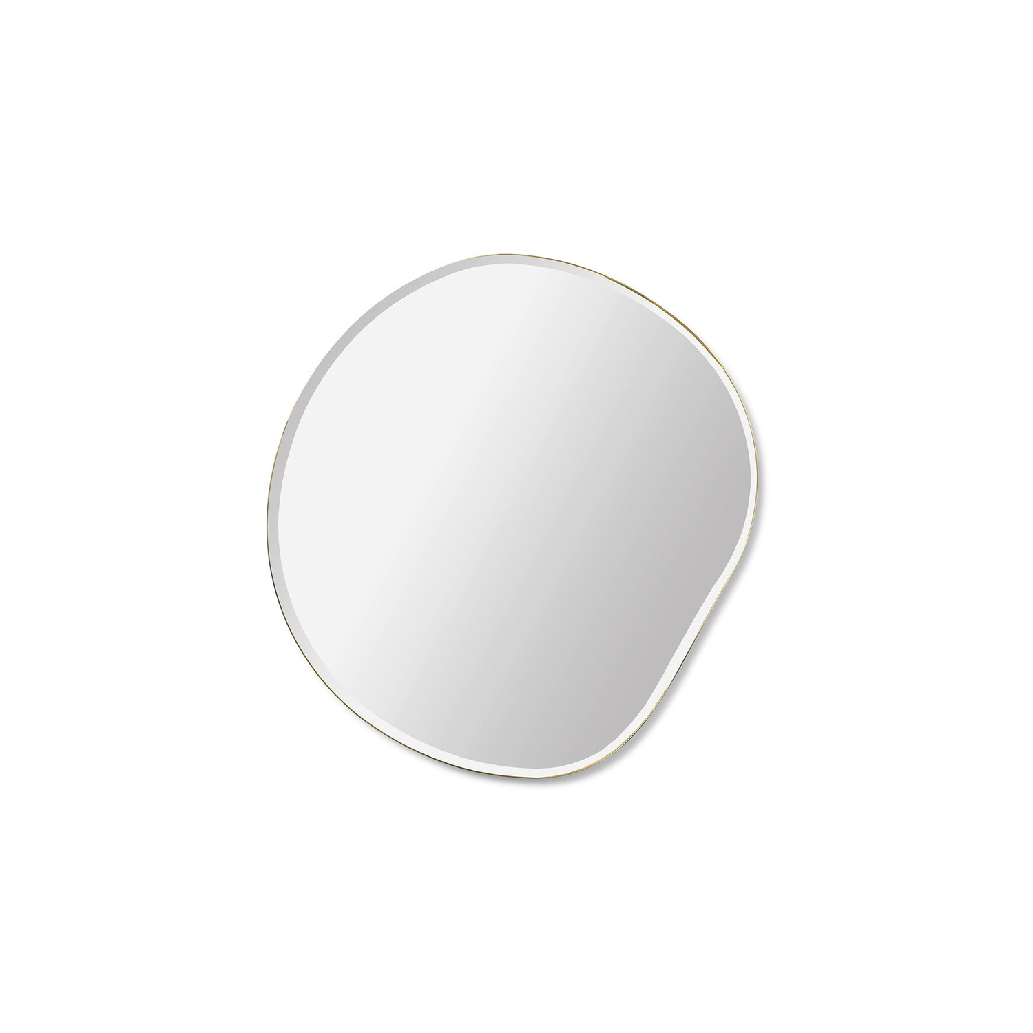 Ferm Living White/Golden - Wall Mirror Pond - Metal - Zinc Plated Brass - Designer Trine Andersen