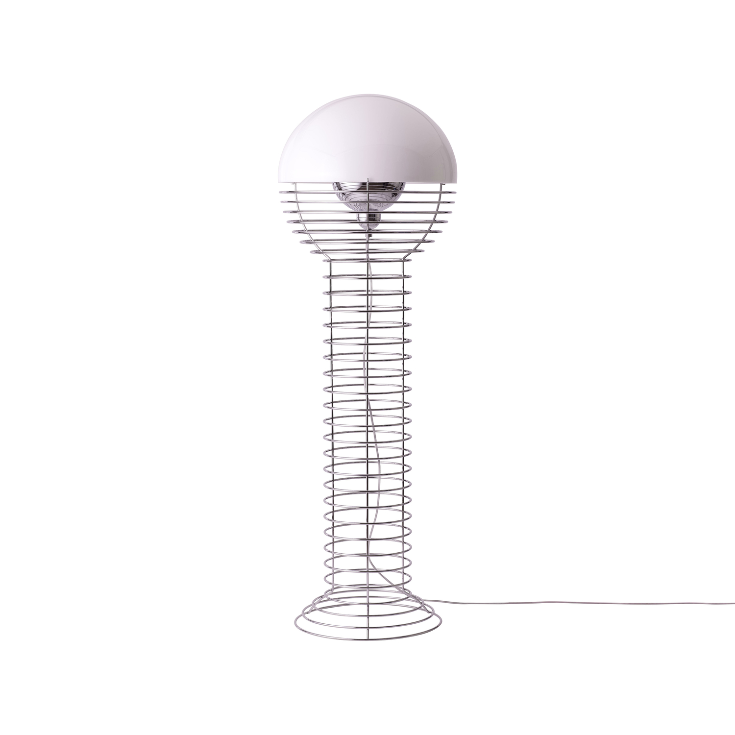 Verpan - Lampadaire Wire - Blanc - Acier chromé - Designer Verner Panton