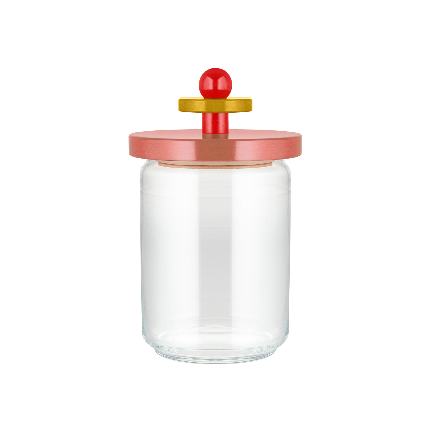 Alessi Pink - Airtight Jar 100 Values Collection - Fsc-Certified Solid Turned Lime Wood - Designer Ettore Sottsass