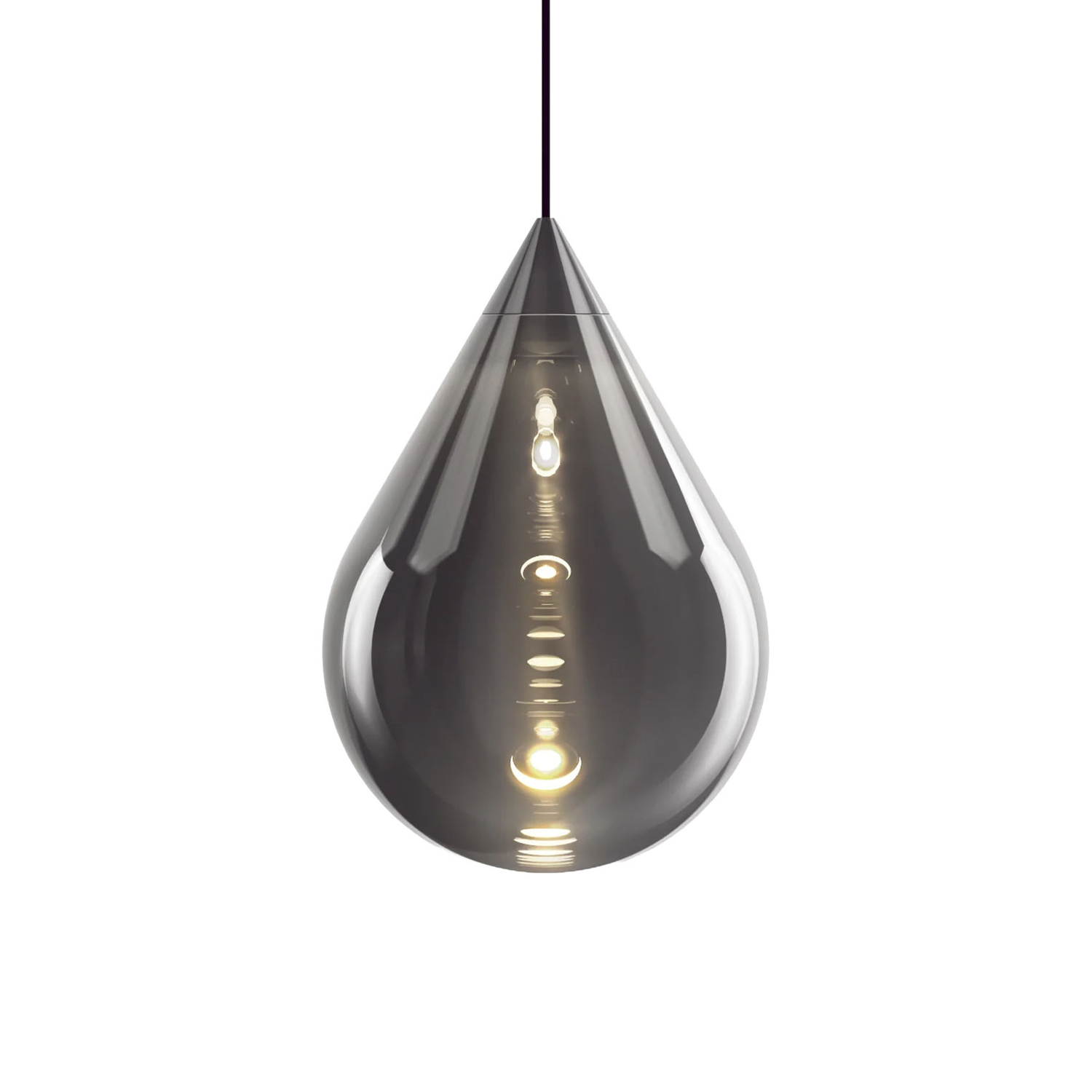 Tom Dixon Silber - Pendelleuchte Flare - Borosilikatglas - Designer