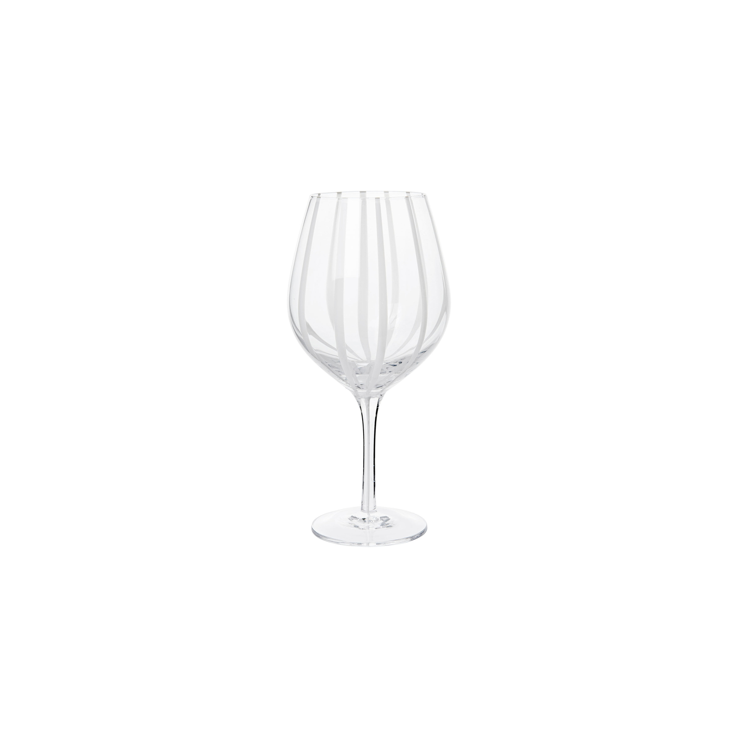 Broste Copenhagen White - Wine Glass Stripe - Mouth Blown Glass