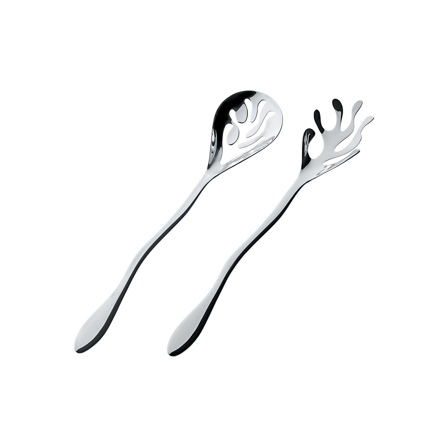 Alessi - Salad Servers Mediterraneo - Metal - Stainless Steel - Designer Lpwk