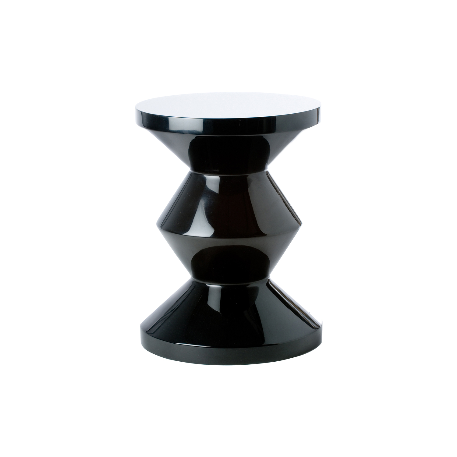 Pols Potten Black - Stool Zig Zag - Lacquered Polyester - Designer Studio