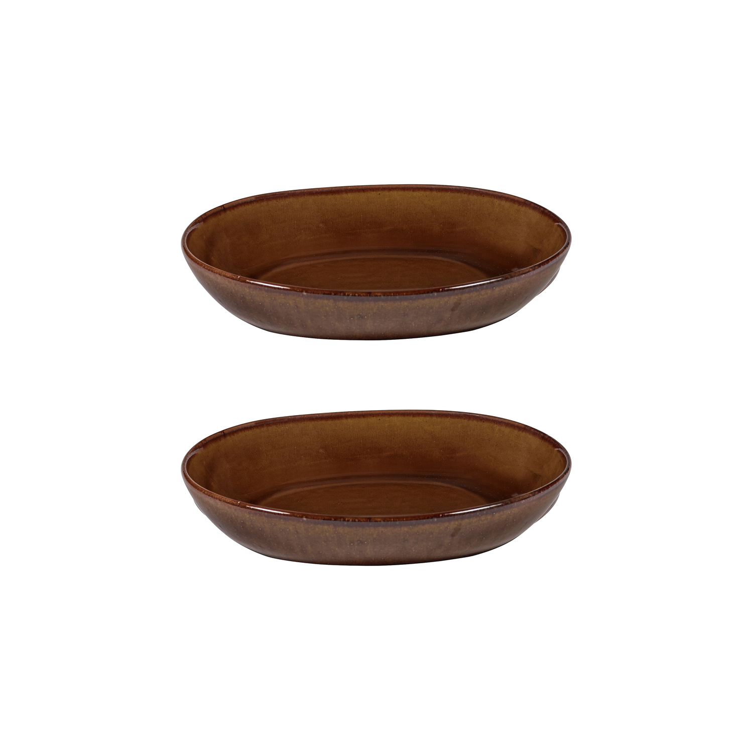 Serax Brown - Set Of 2 - Ø 23 Cm Out Of Lines - Enamelled Sandstone - Designer Uncharted