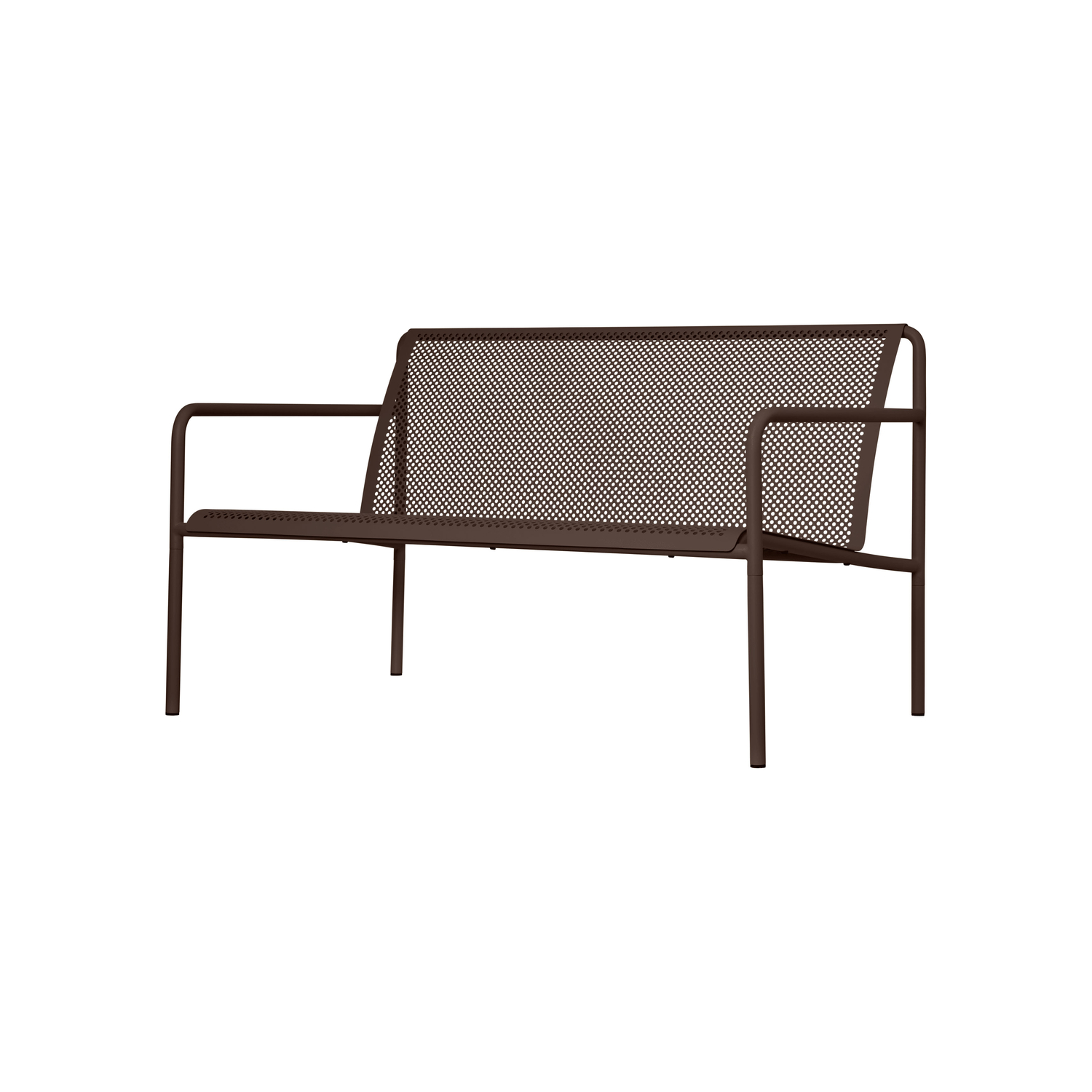 Ferm Living - Bench With Backrest Dapple - Brown - Galvanised Powder-coated Steel - Designer Says Who