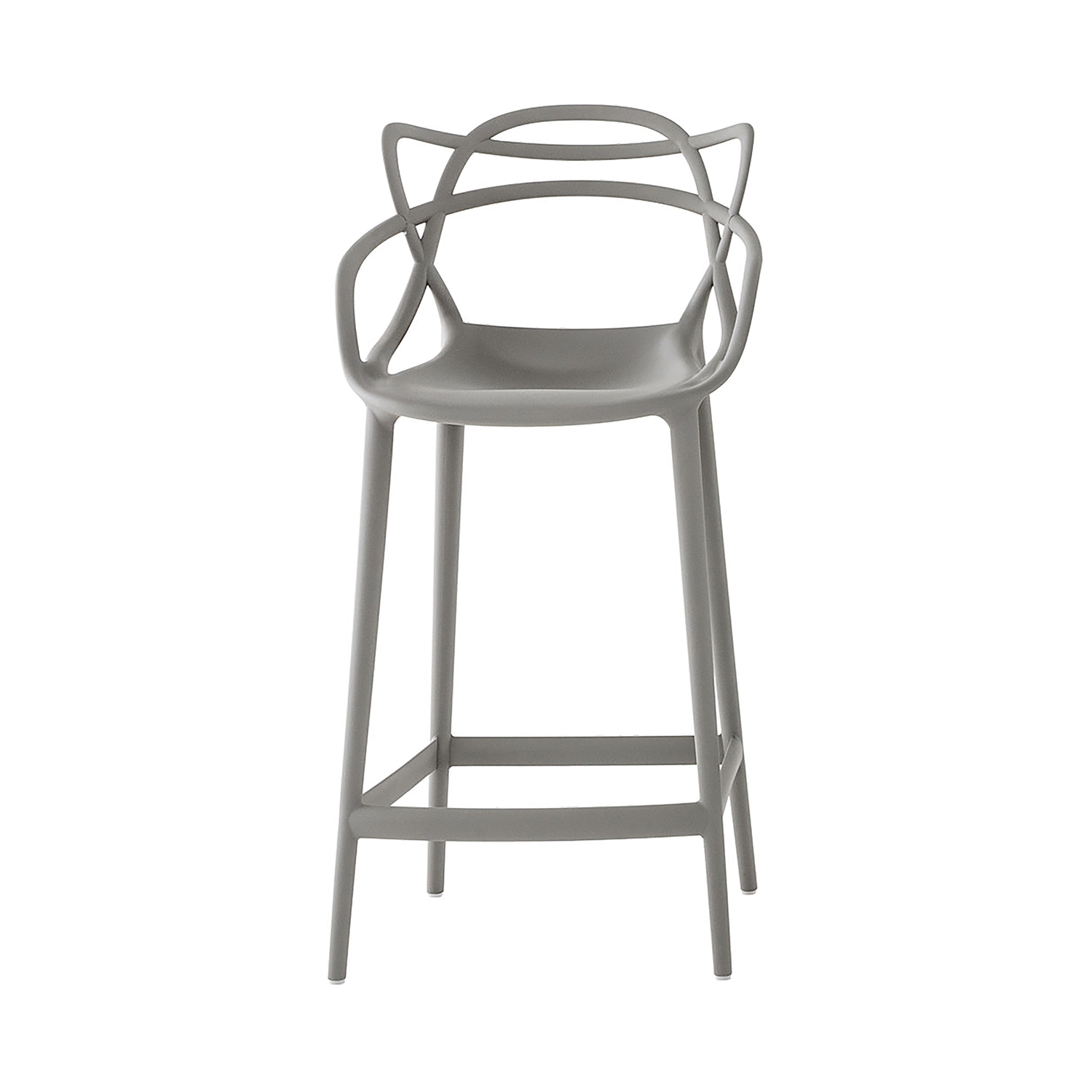 Kartell - Chaise de bar Masters - Gris - Technopolymère thermoplastique recyclé - Designer Philippe STARCK with Eugeni QUITLLET