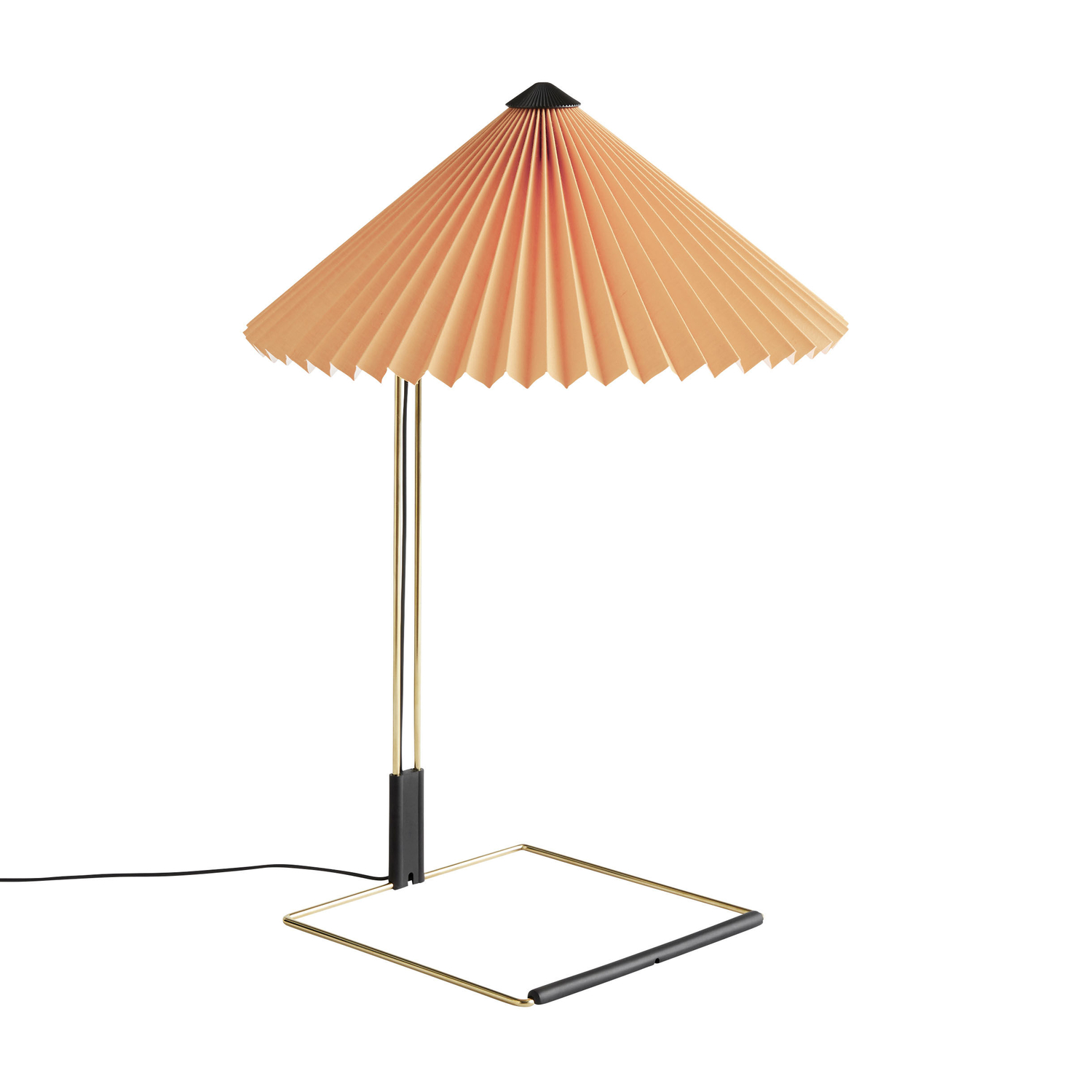 Hay Orange - Table Lamp Matin - Pleated Coated Cotton - Designer Inga Sempé