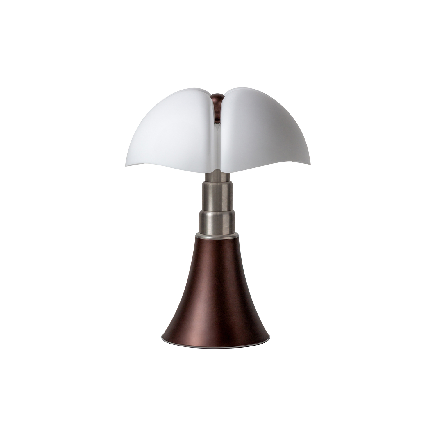 Martinelli Luce Brown - Table Lamp Pipistrello - Opal Methacrylate - Designer Gae Aulenti