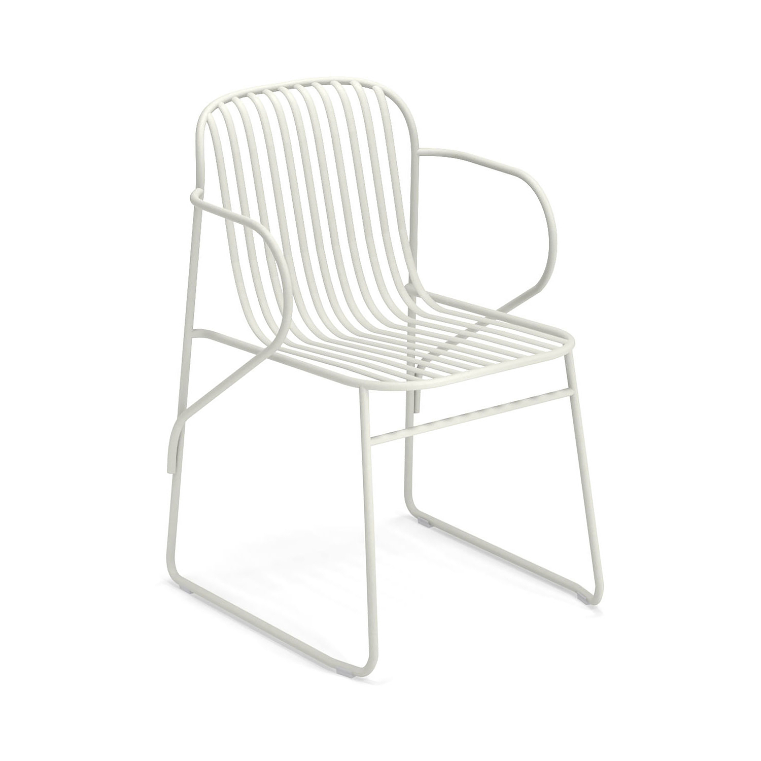 Emu White - Stackable Armchair Riviera - Varnished Steel - Designer Lucidipevere Studio