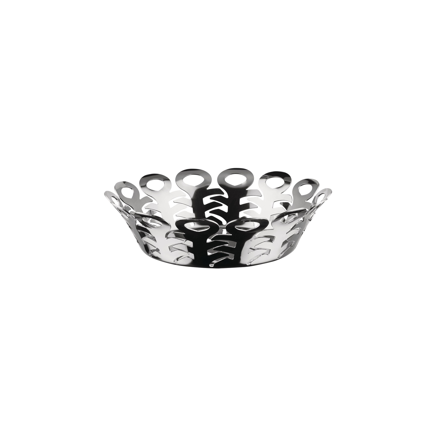 Alessi Silver - Basket Vimini - Polished Stainless Steel - Designer Donia Maaoui