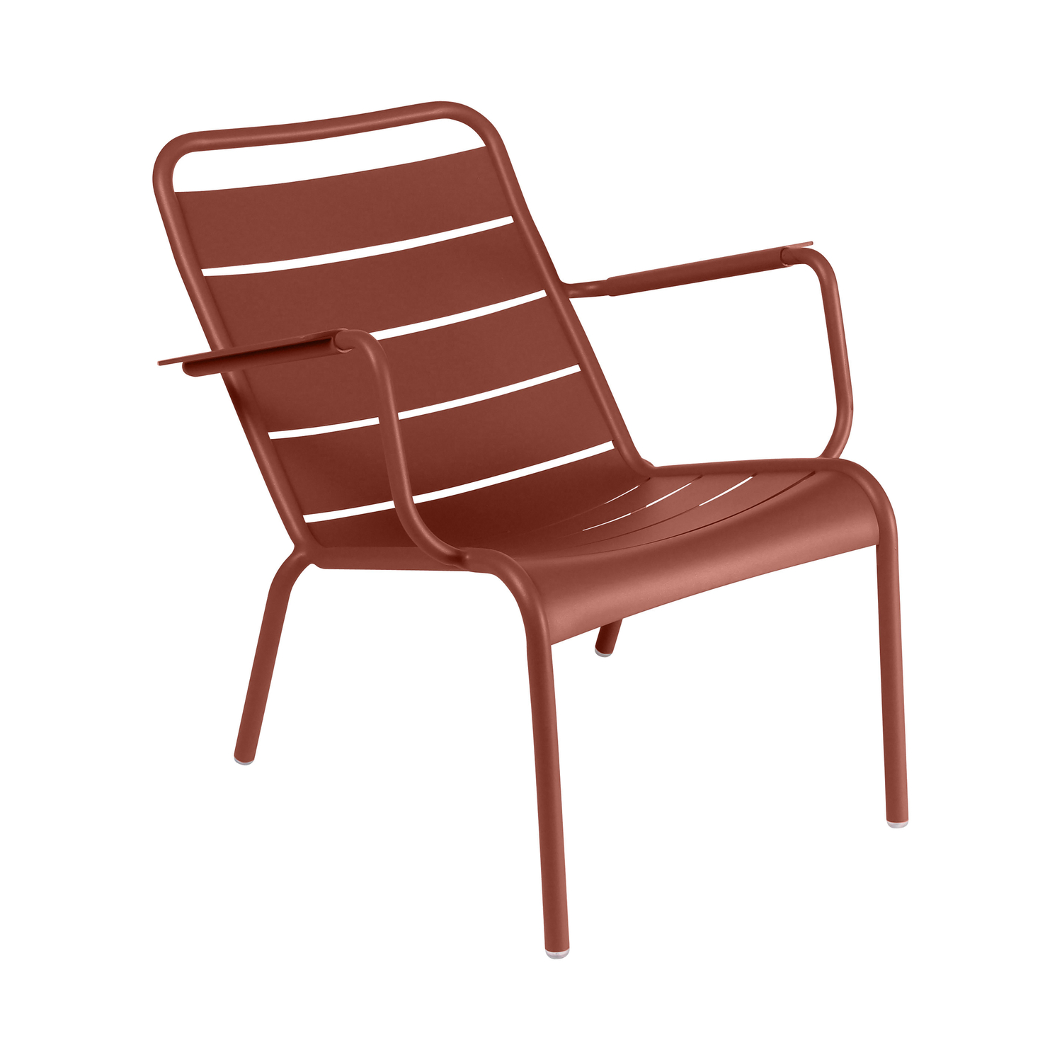 Fermob Red - Low Armchair Luxembourg - Lacque Aluminium - Designer Frédéric Sofia