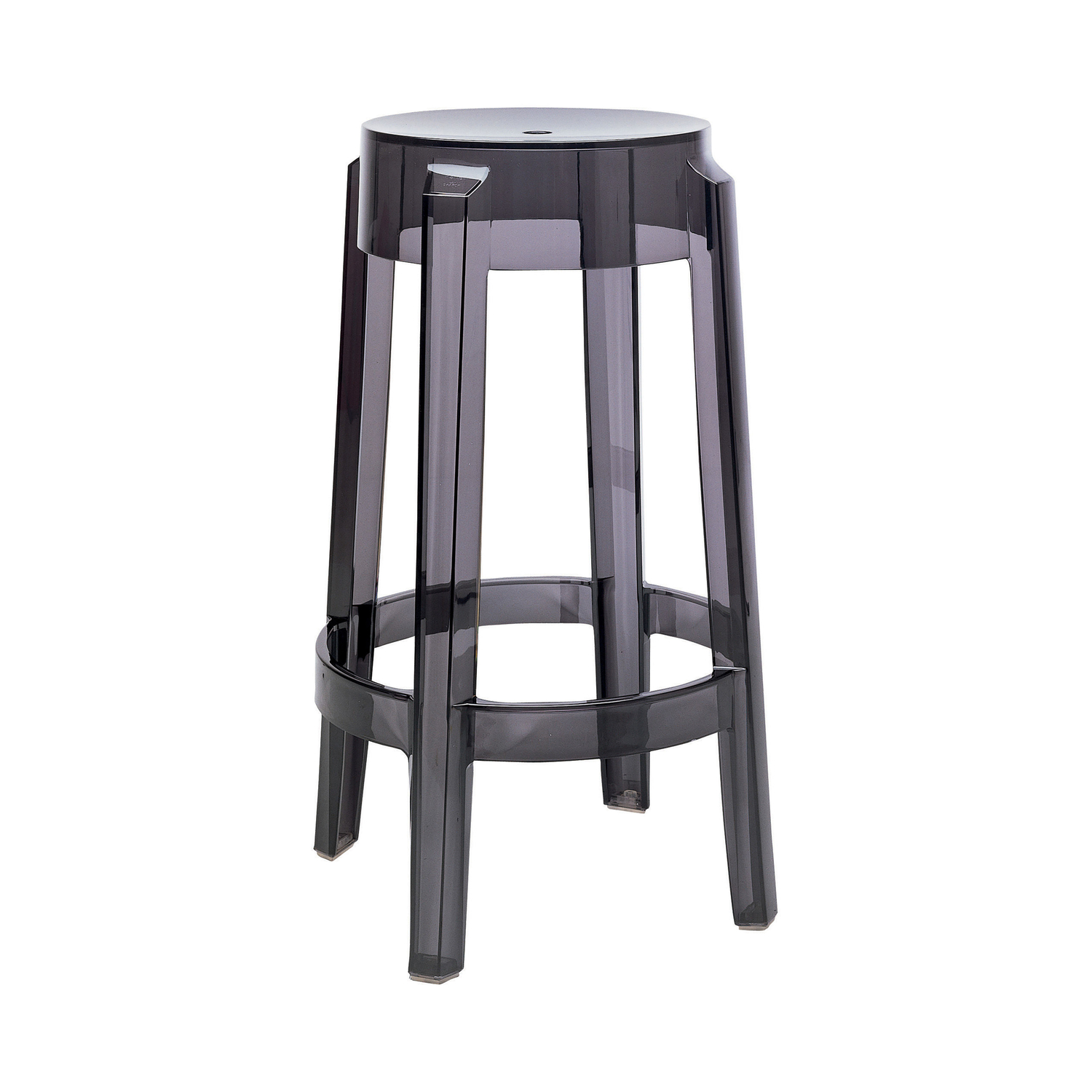 Kartell Grey - Stackable Bar Stool Ghost - Polycarbonate - Designer Philippe Starck