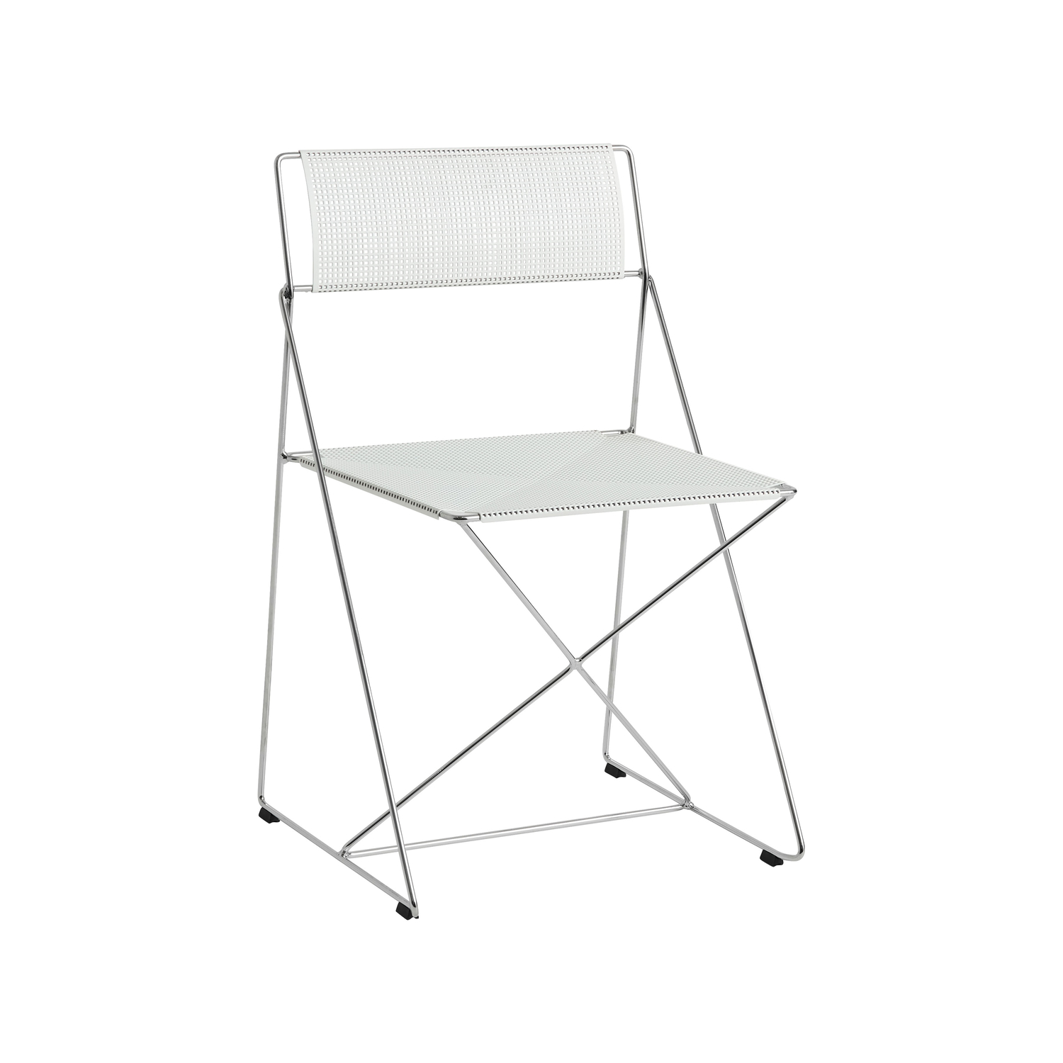 Hay White - Stacking Chair X-Line - Perforated Steel Sheet - Designer Niels Jørgen Haugesen