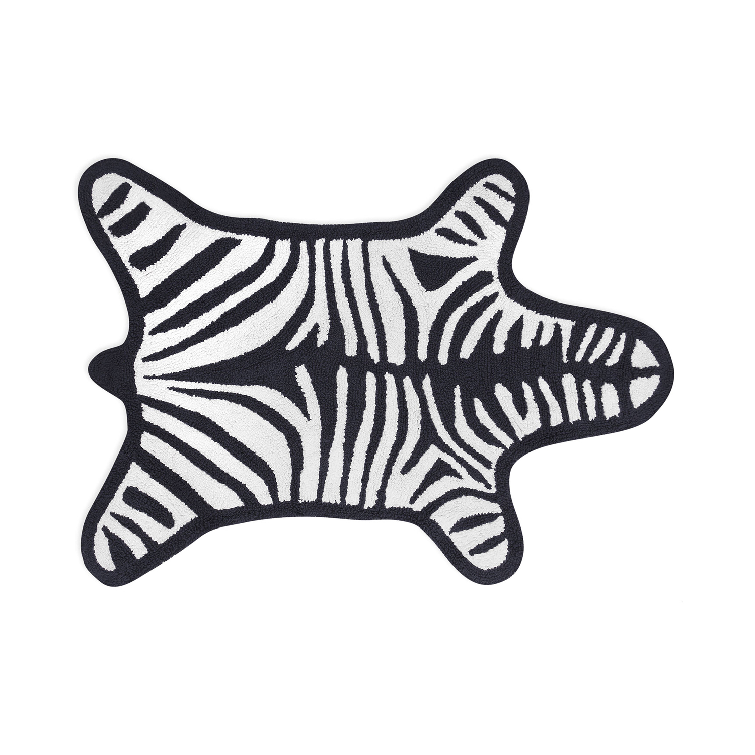 Jonathan Adler - Tapis de bain Zebra - Noir - Coton - Designer Jonathan Adler