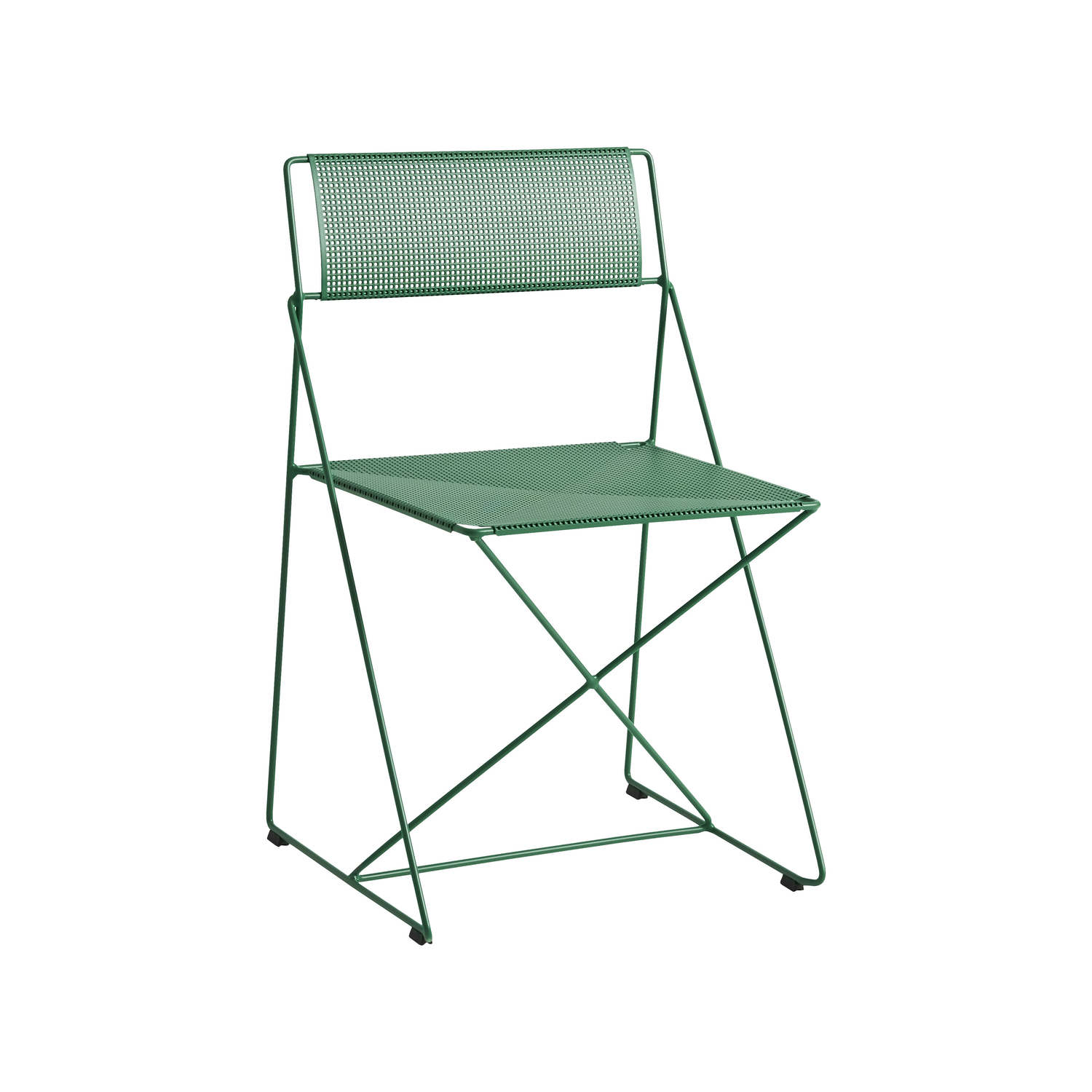 Hay Green - Stacking Chair X-Line - Perforated Steel Sheet - Designer Niels Jørgen Haugesen