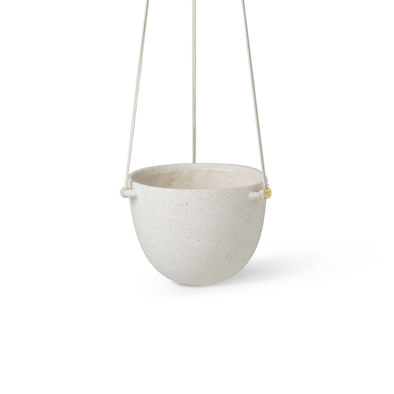 Ferm Living White - Hanging Pot Speckle - Sandstone - Designer Trine Andersen
