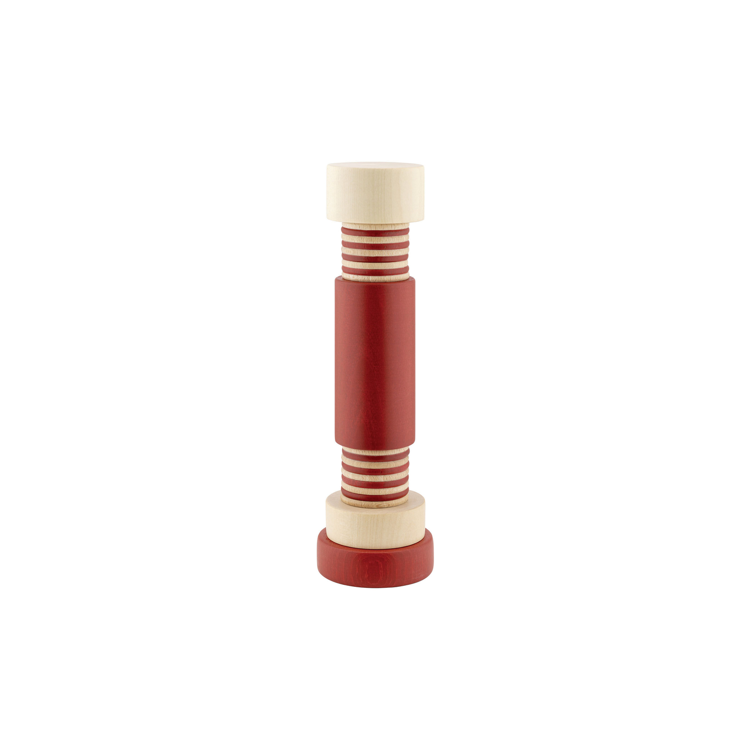 Alessi - Salz- Und Pfeffermühle Twergi - Rot - Massive Buche, Gebeizt - Designer Ettore Sottsass