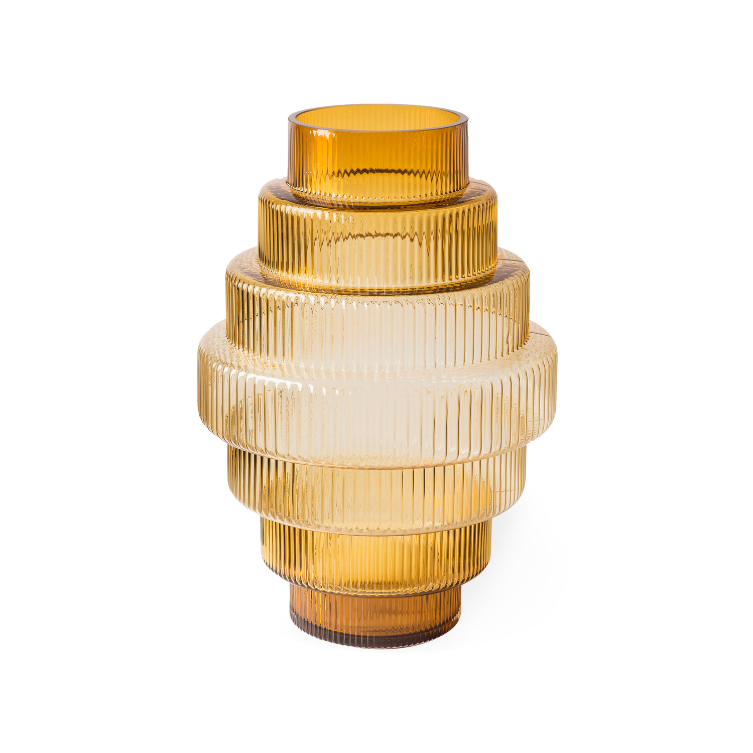 Polspotten Yellow - Vase Steps - Mouth Blown Glass