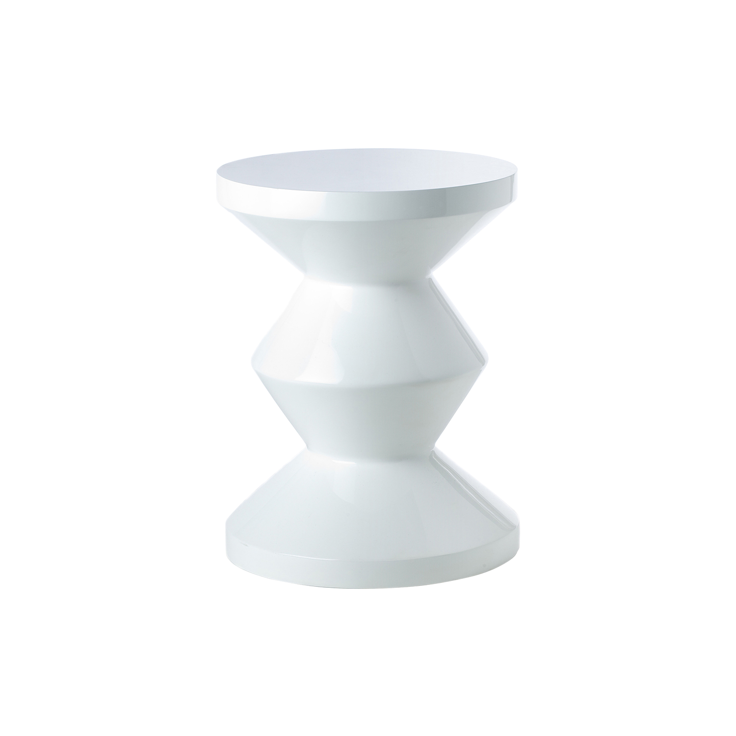 Polspotten White - Stool Zig Zag - Lacquered Polyester - Designer Pols Potten Studio