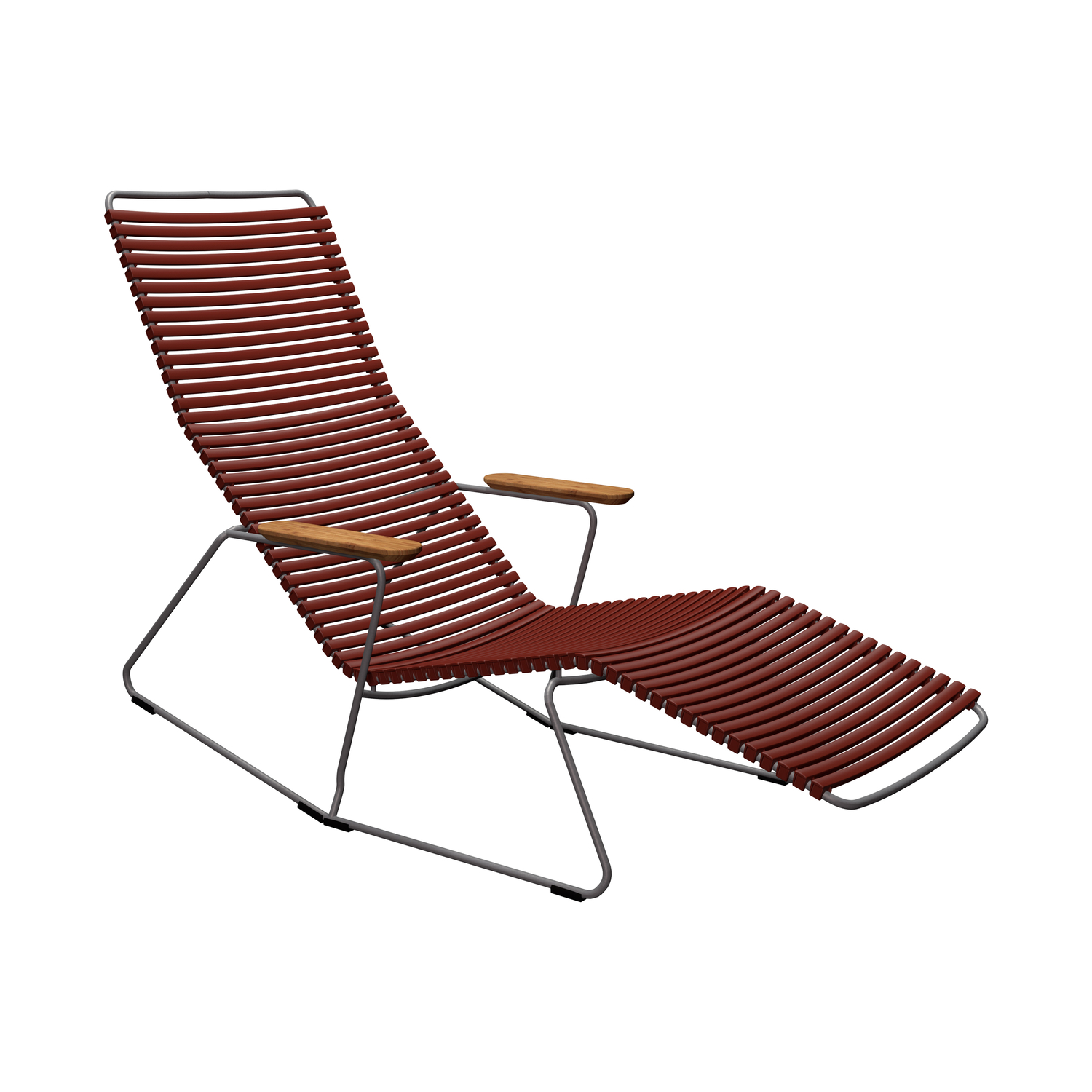 Houe Red - Reclining Deckchair Click - Powder Coated Steel - Designer Henrik Pedersen