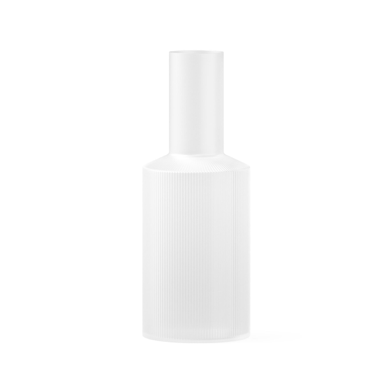 Ferm Living - Karaffe Ripple - Weiß - Mundgeblasenes Glas