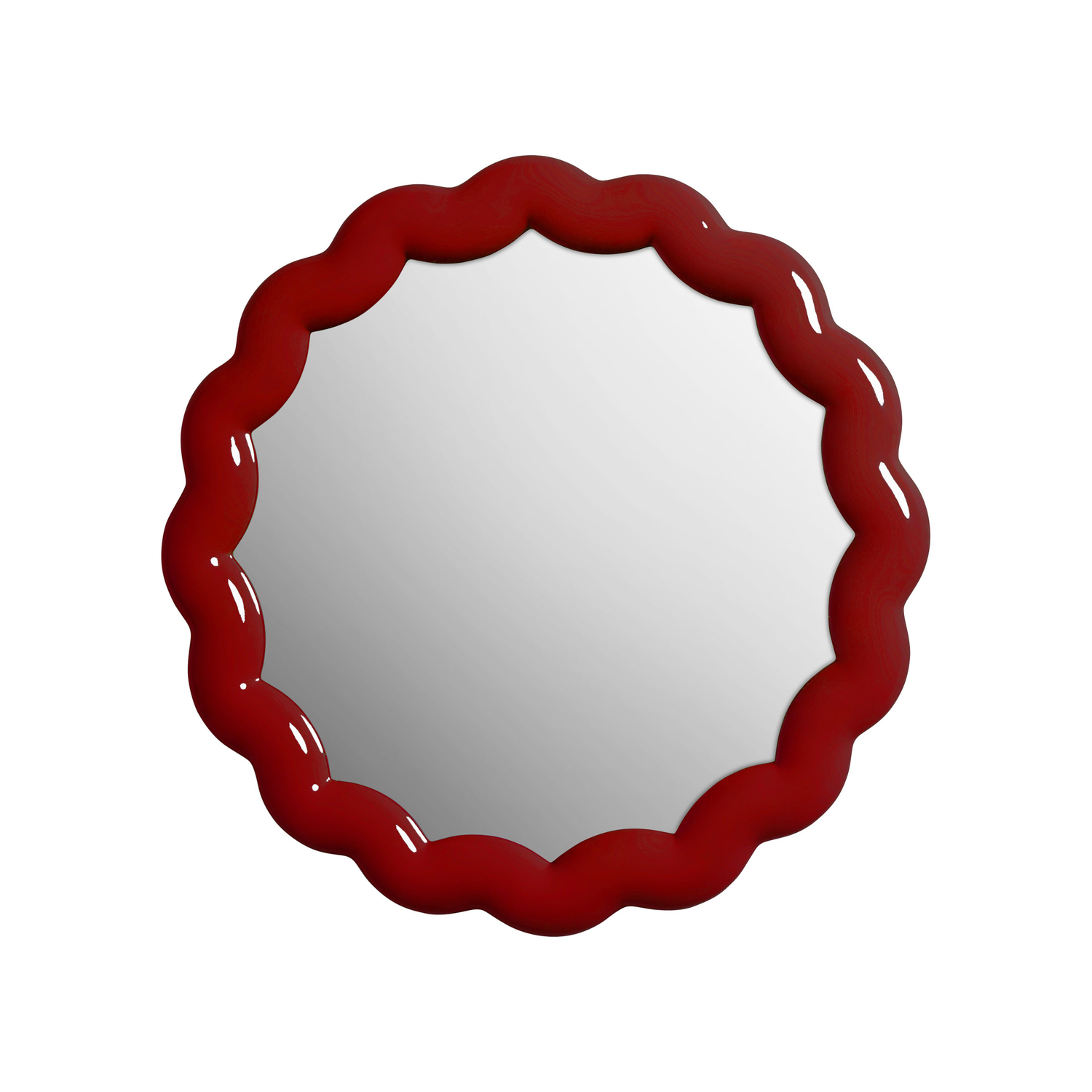 Klevering Red & - Wall Mirror Zigzag - Polyresin