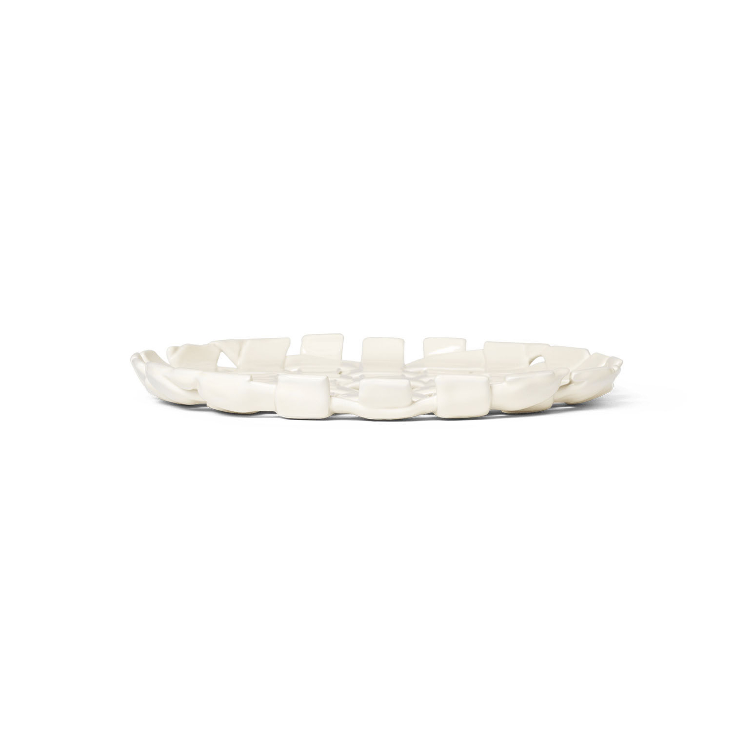 Ferm Living - Serving Dish Plait - White - Glazed Ceramic - Designer Trine Andersen