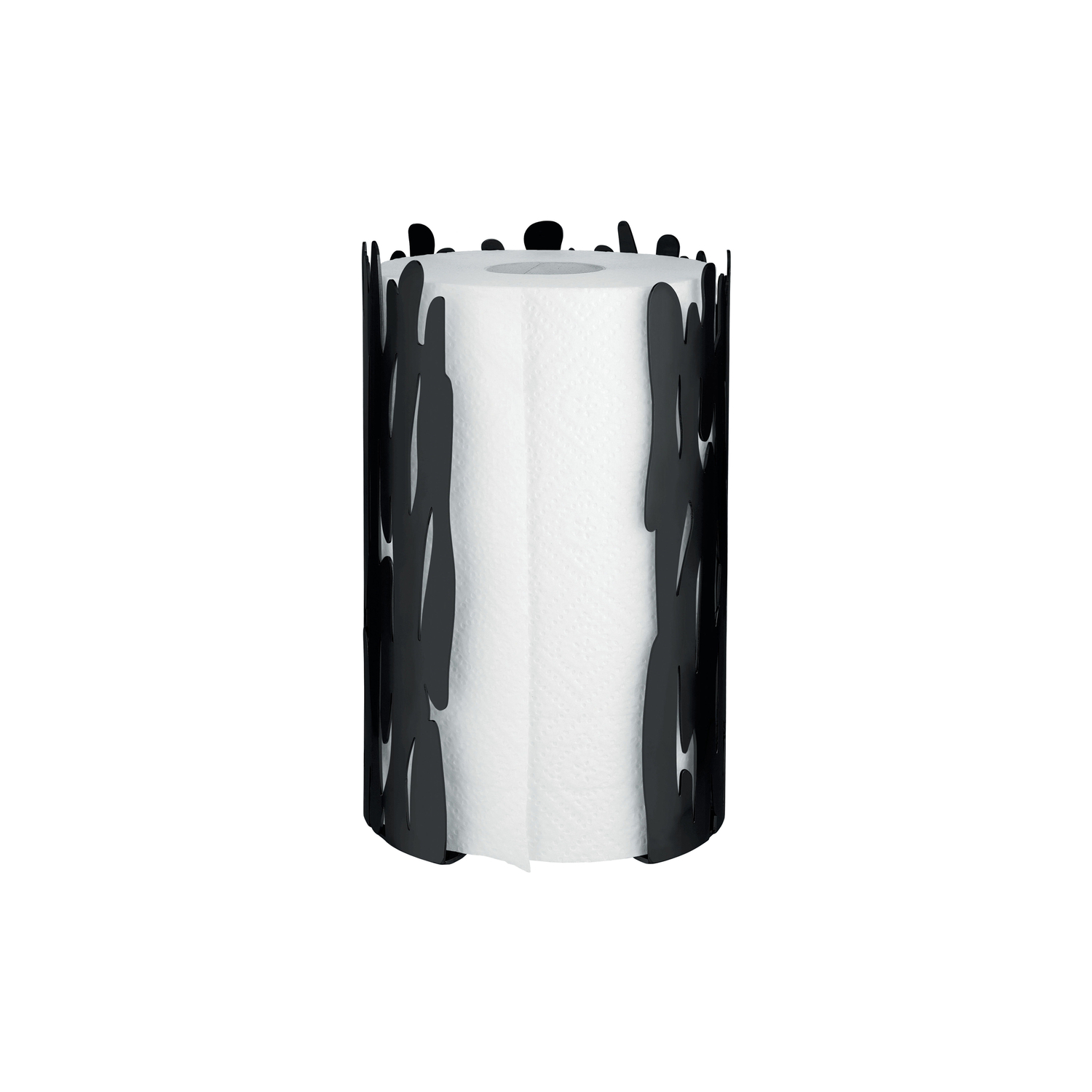 Alessi - Portarotolo asciugatutto Bark - Nero - Acciaio inossidabile laccato - Designer Josef Hoffmann