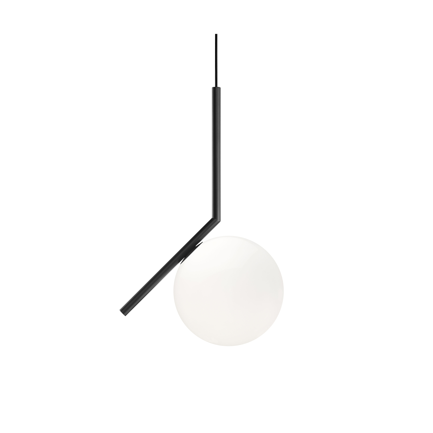 Flos Black - Pendant Ic - Varnished Steel - Designer Michael Anastassiades