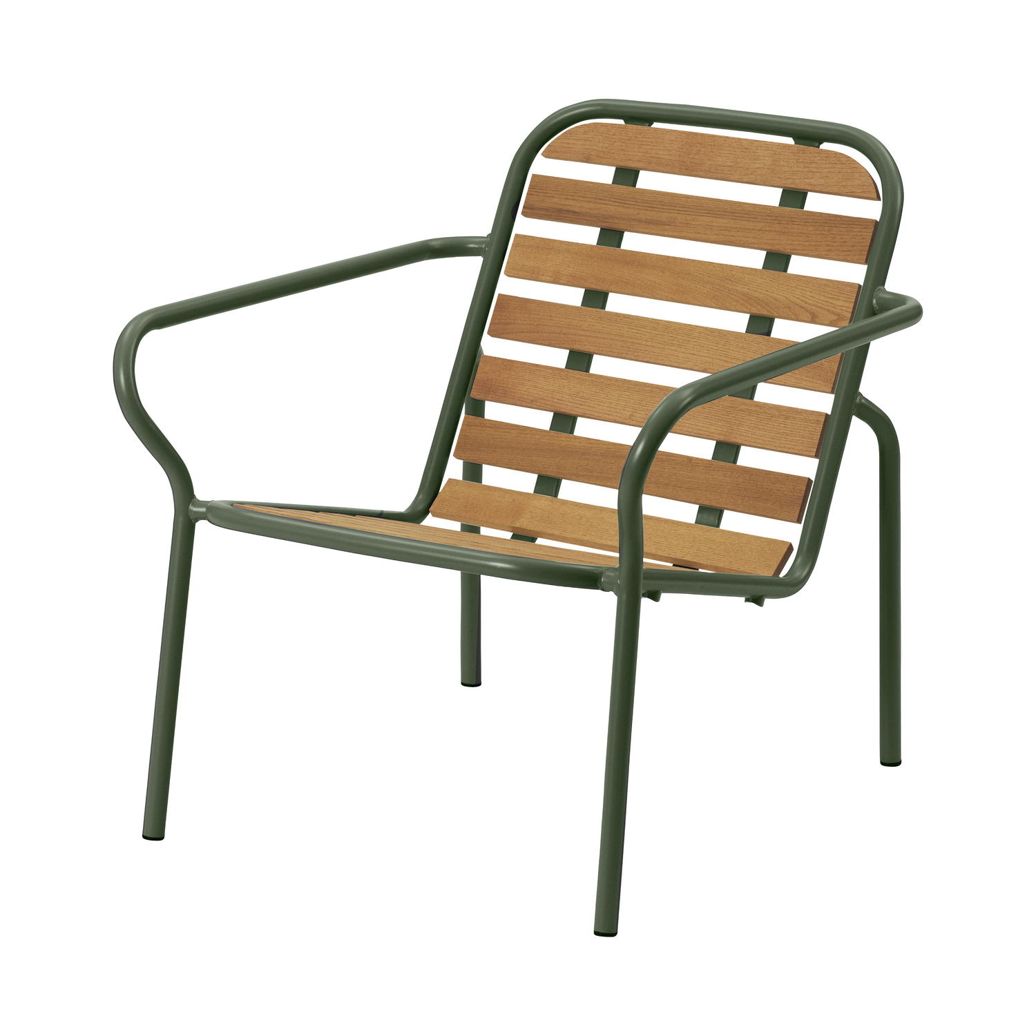 Normann Copenhagen Light/Black/Dark - Stackable Low Armchair Vig - Natural Wood - Oiled Robinia Wood - Designer Simon Legald