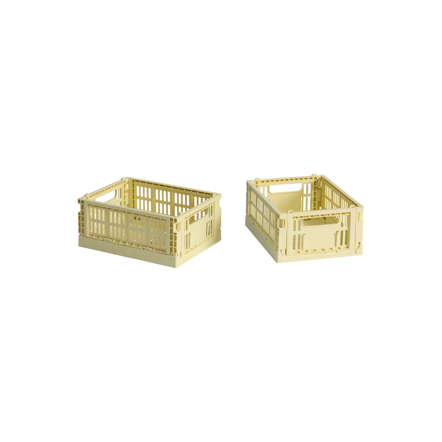 Hay Yellow - Set Of 2 Baskets Colour Crate - Recycled Polypropylene - Designer Studio