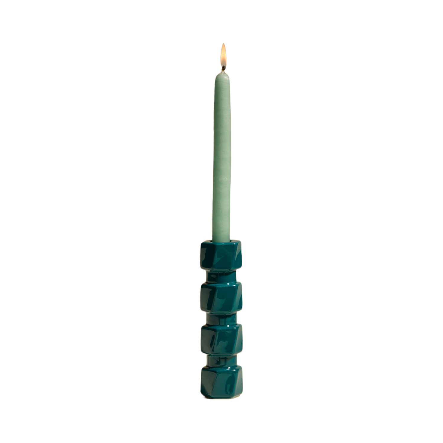 Maison Sarah Lavoine - Bougeoir Colonna - Bleu - Céramique émaillée - Designer Sarah Lavoine