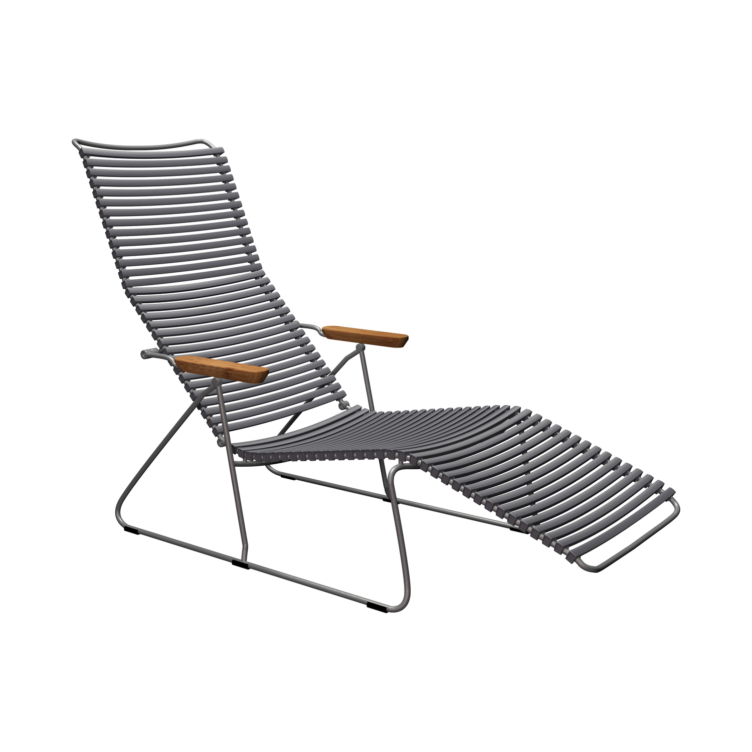 Houe Grey - Reclining Deckchair Click - Powder Coated Steel - Designer Henrik Pedersen