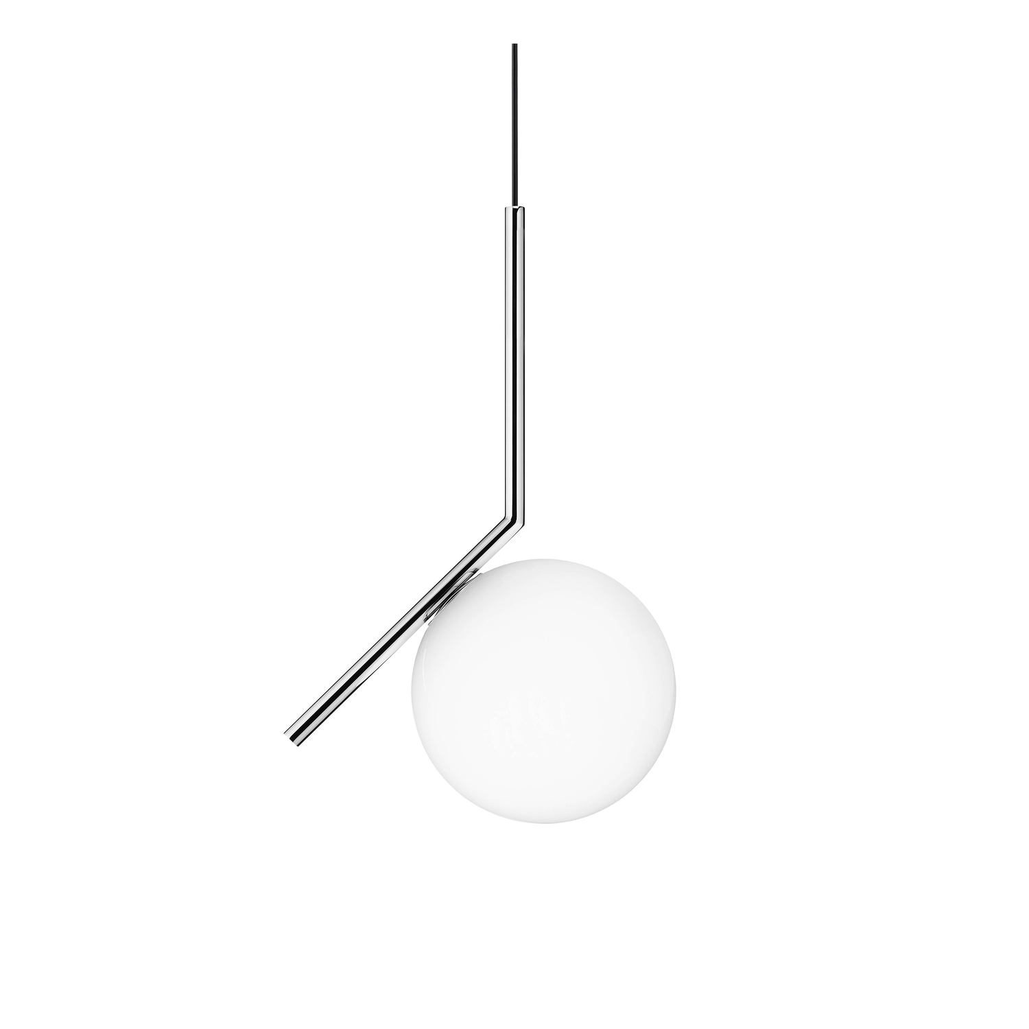 Flos Silber - Pendelleuchte Ic - Glas, Verchromter Stahl - Designer Michael Anastassiades