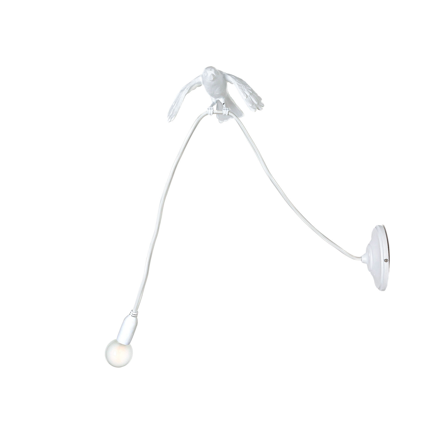 Seletti Light/White - Wall With Plug Sparrow - Resin - Designer Marcantonio
