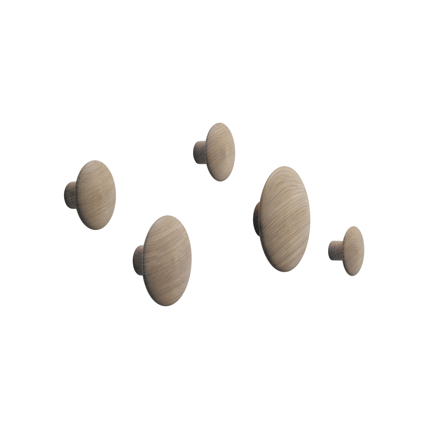 Muuto - Set Of 5 The Dots - Natural Wood - Oak - Designer Lars Tornoe