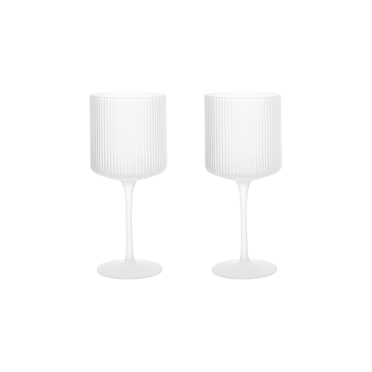 Ferm Living White - Set Of 2 - 32.5 Cl Ripple - Mouth Blown Glass - Designer Trine Andersen
