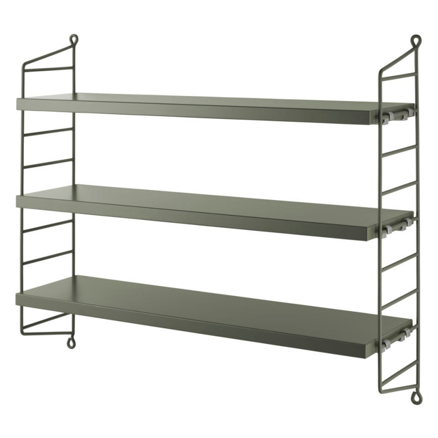 String Furniture Green - Shelf String Pocket - Painted Mdf - Designer Nils Strinning