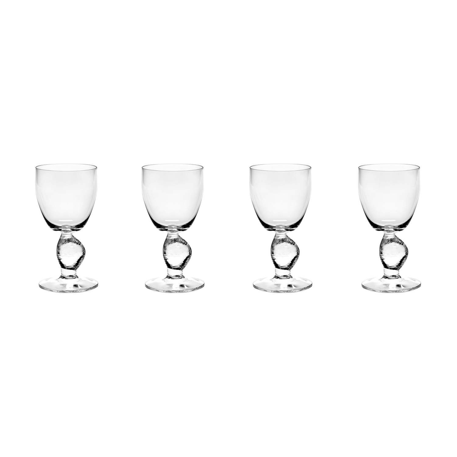 Serax White - Set Of 4 Out Of Lines - Transparent - Mouth Blown Glass - Designer Uncharted