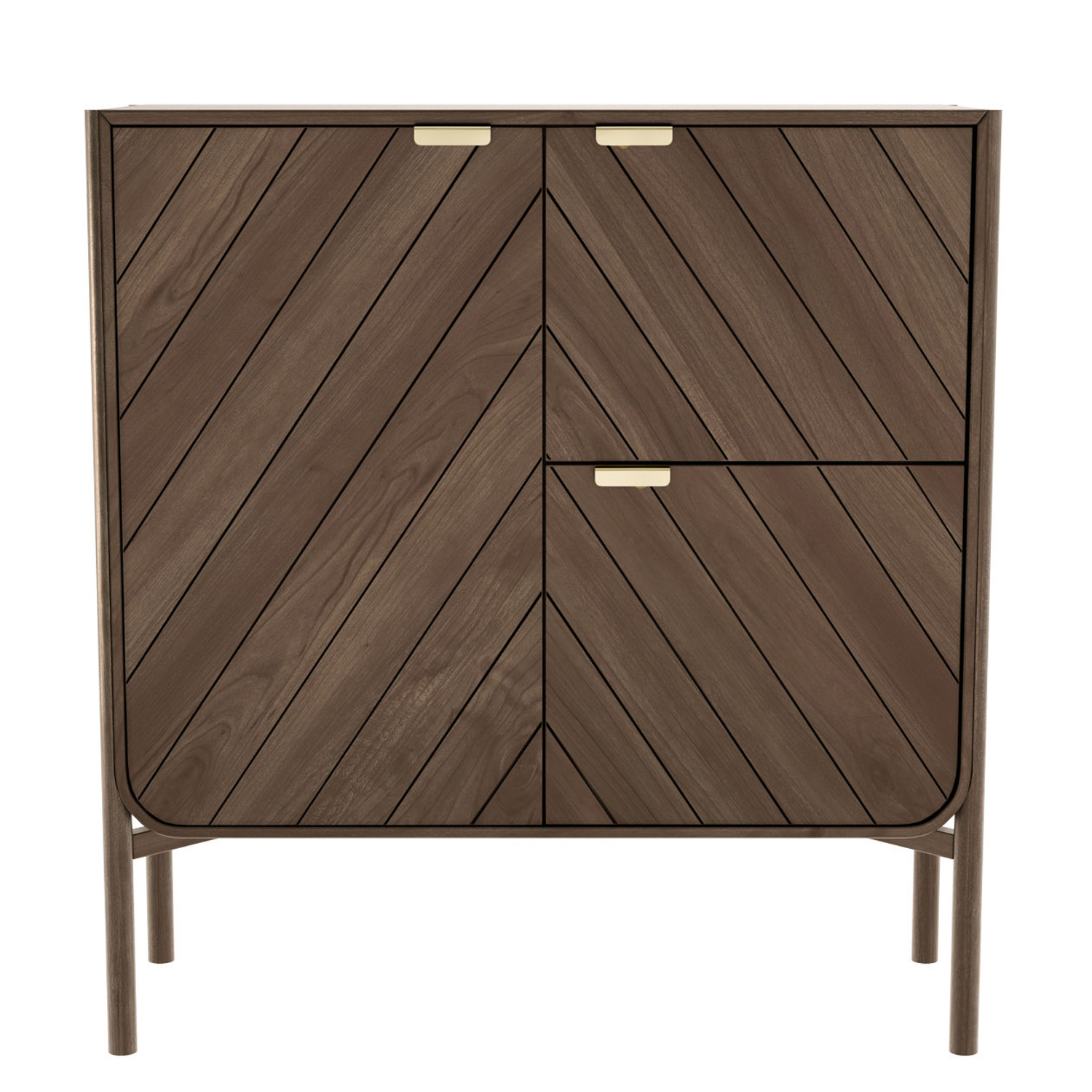 Hartô - Dresser Marius - Natural Wood - Walnut Plated Mdf - Designer Pierre-François Dubois