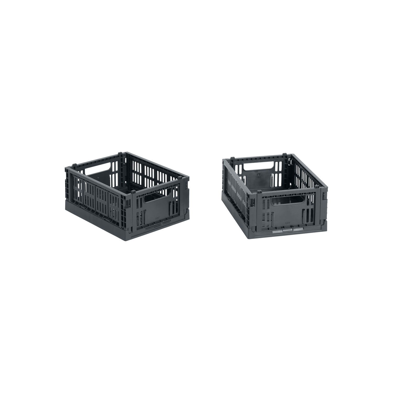 Hay Grey - Set Of 2 Baskets Colour Crate - Recycled Polypropylene - Designer Studio