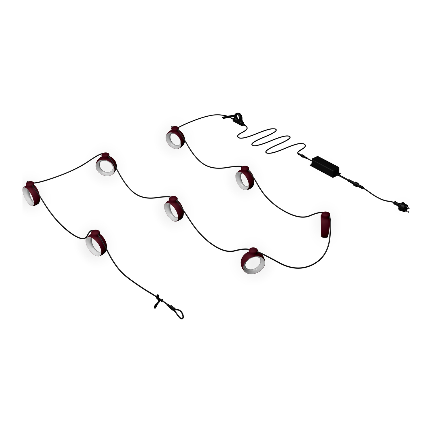 Fermob - Ghirlanda luminosa per l'esterno Hoopik - Rosso - ABS - Designer Joseph Mazoyer-DO