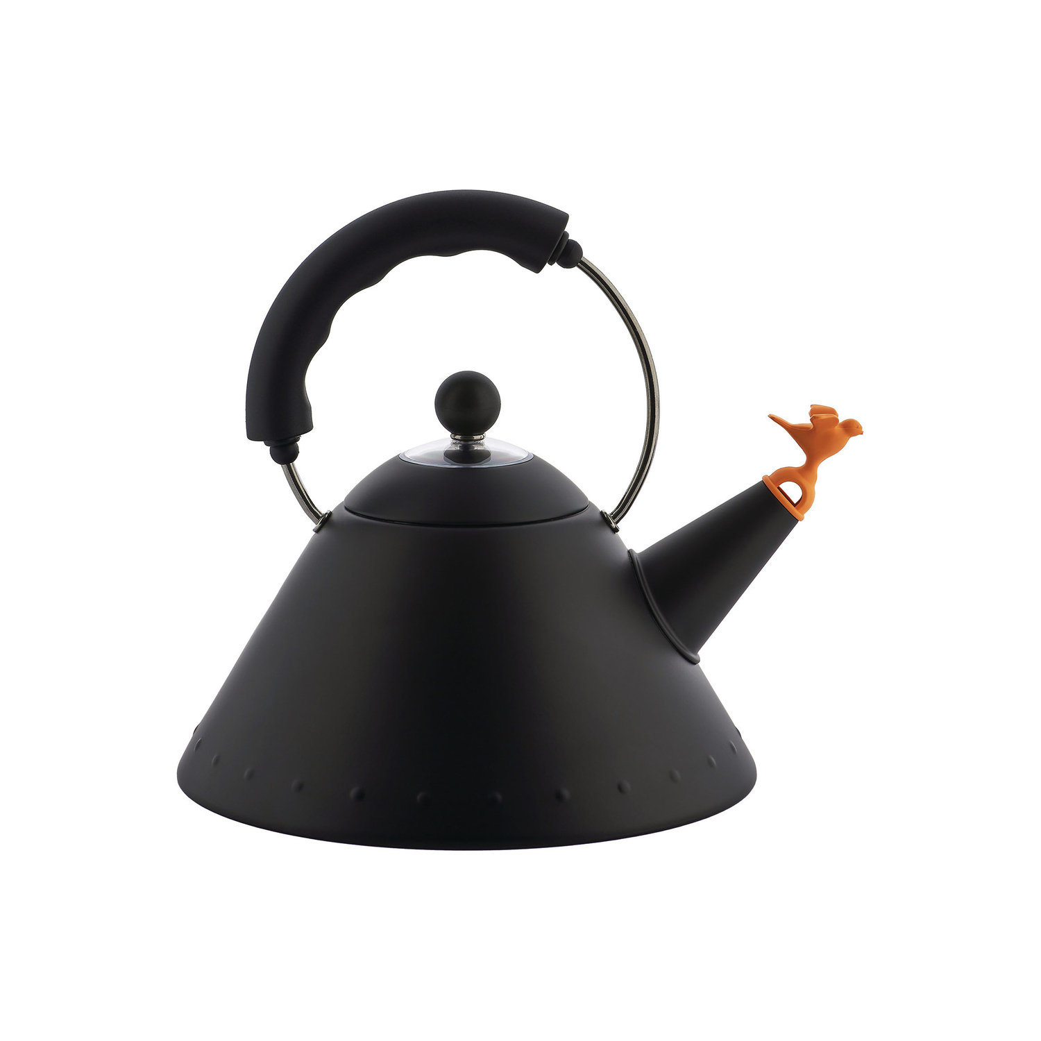 Alessi Black - Kettle Oisillon - Colour-Coated Stainless Steel - Designer Michael Graves